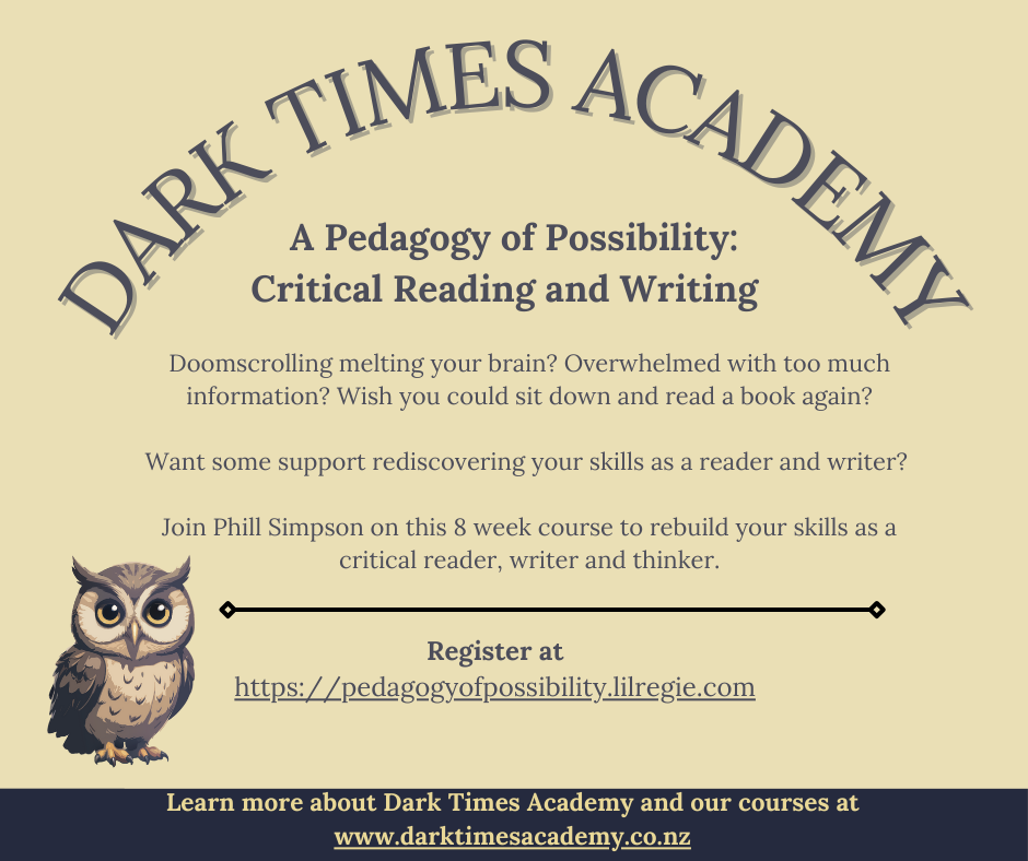 Doomscrolling melting your brain? Overwhelmed with too much information? Wish you could sit down and read a book again?

Want some support rediscovering your skills as a reader and writer?

John Phill Sipmson on this 8 week course to rebuild your skills as a critical reader, writer and thinker. 